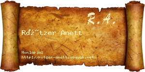 Rötzer Anett névjegykártya